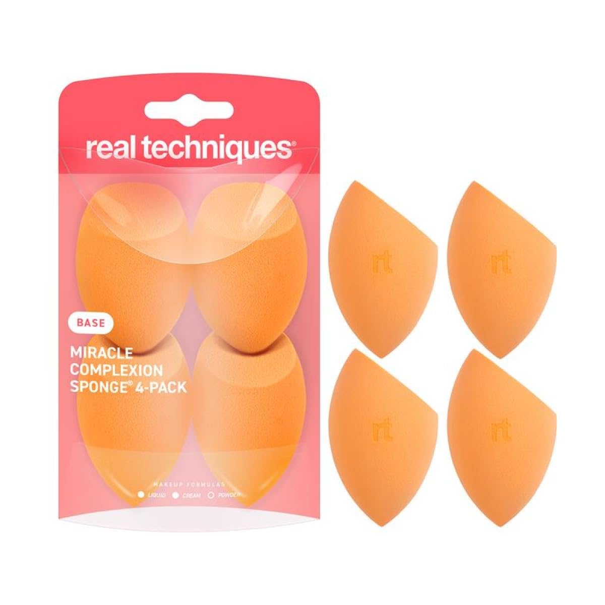 Real Techniques Miracle Complexion Sponge, 4 Pack, Makeup Blending Sponges