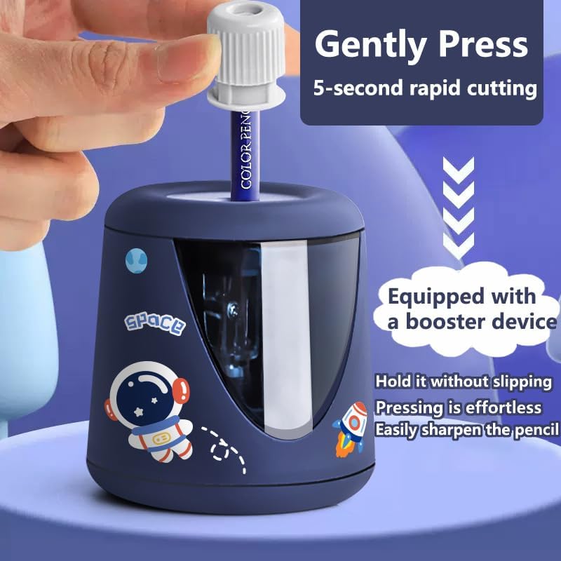 Electric Pencil Sharpener for Eyeliner and Lip Liner - Dual Use Cosmetic and Classroom Pencil Sharpener (Violet)