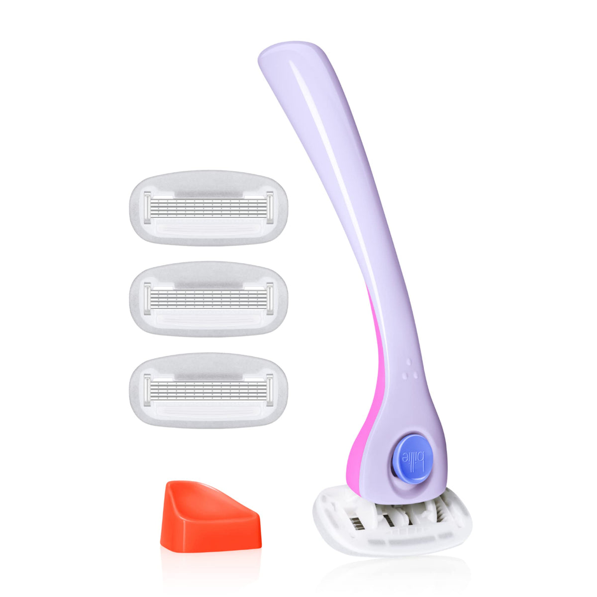 Billie Razors for Women, Cool Blue - 1 Handle, 4 Refills & Magnetic Holder