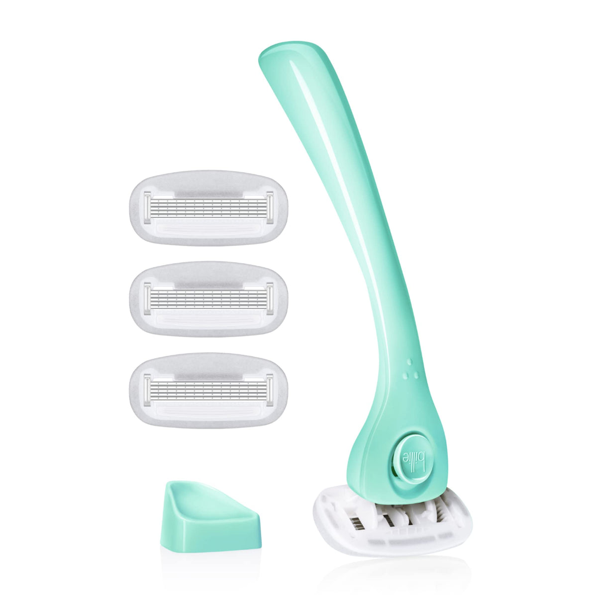 Billie Razors for Women, Cool Blue - 1 Handle, 4 Refills & Magnetic Holder