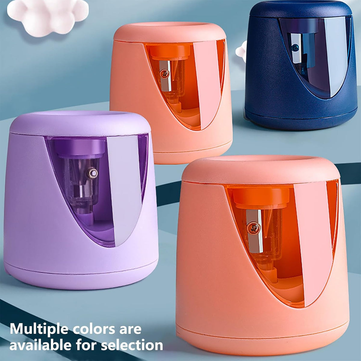 Electric Pencil Sharpener for Eyeliner and Lip Liner - Dual Use Cosmetic and Classroom Pencil Sharpener (Violet)