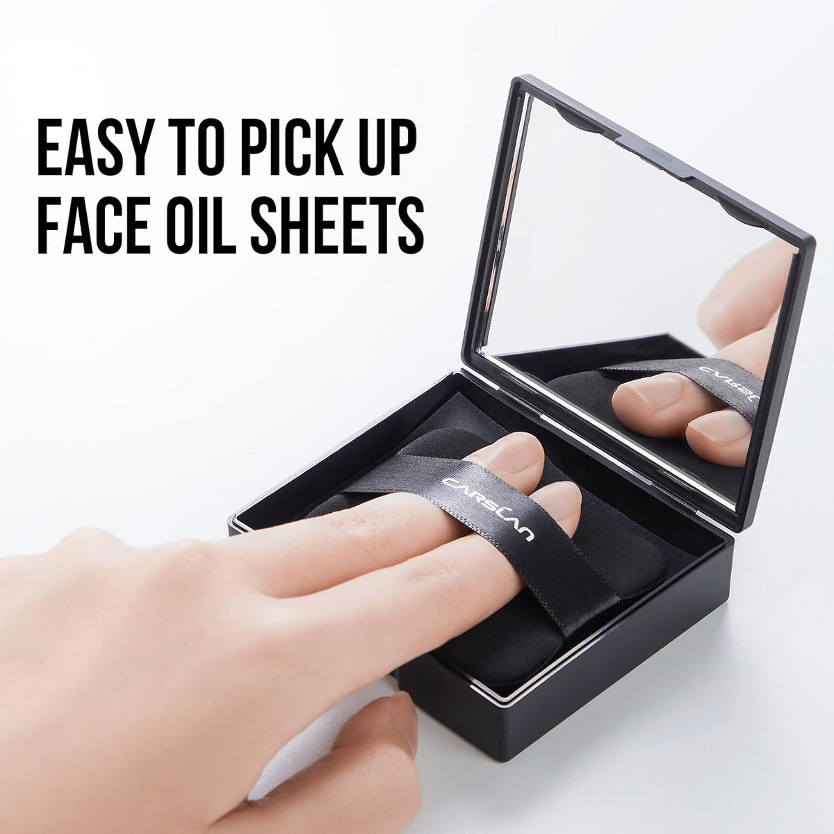 CARSLAN Oil Blotting Sheets for Face with Setting Powder, 150 Sheets & Puff