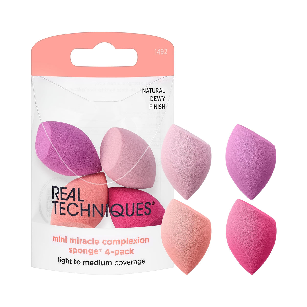 Real Techniques Miracle Complexion Sponge, 4 Pack, Makeup Blending Sponges