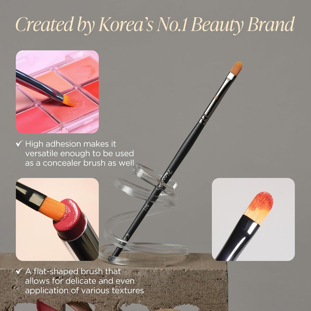 Piccasso 501 Lip Brush – Professional Lip Brush for Precise Lip Gloss & Lip Stain Application, Smooth Color Payoff & Defined Lip Lines, Synthetic Makeup Brush for Clean, Flawless Finish