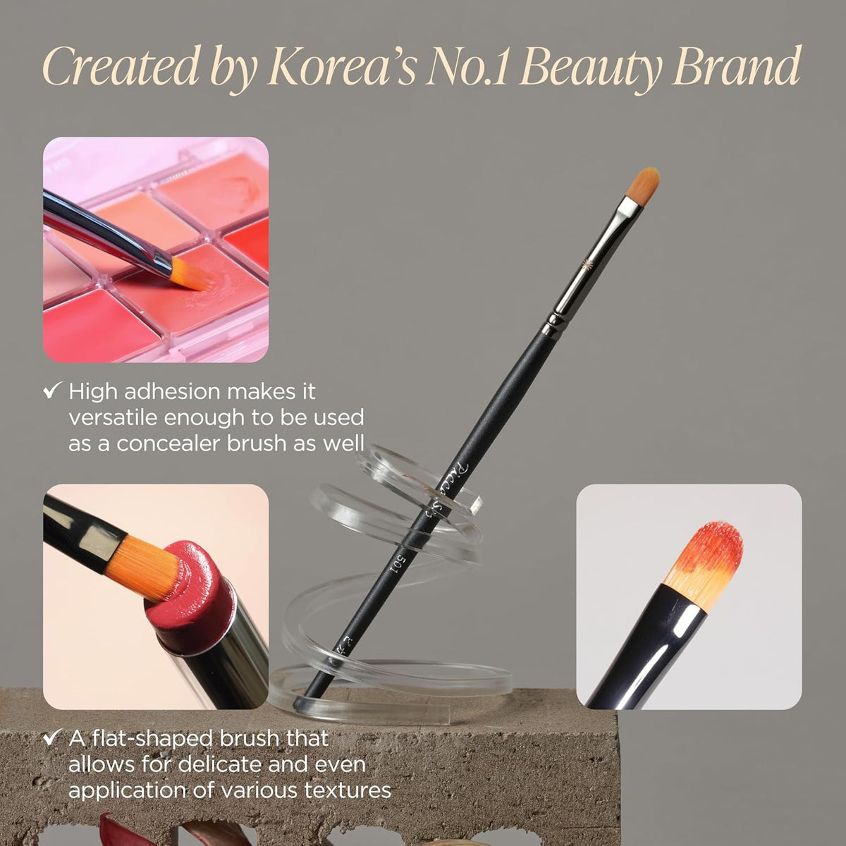 Piccasso 501 Lip Brush – Professional Lip Brush for Precise Lip Gloss & Lip Stain Application, Smooth Color Payoff & Defined Lip Lines, Synthetic Makeup Brush for Clean, Flawless Finish
